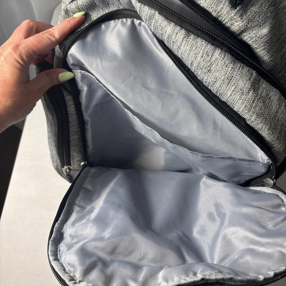 Eddie Bauer‎ First Adventure Backpack Baby Diaper Bag Gray Black Waterproof 16